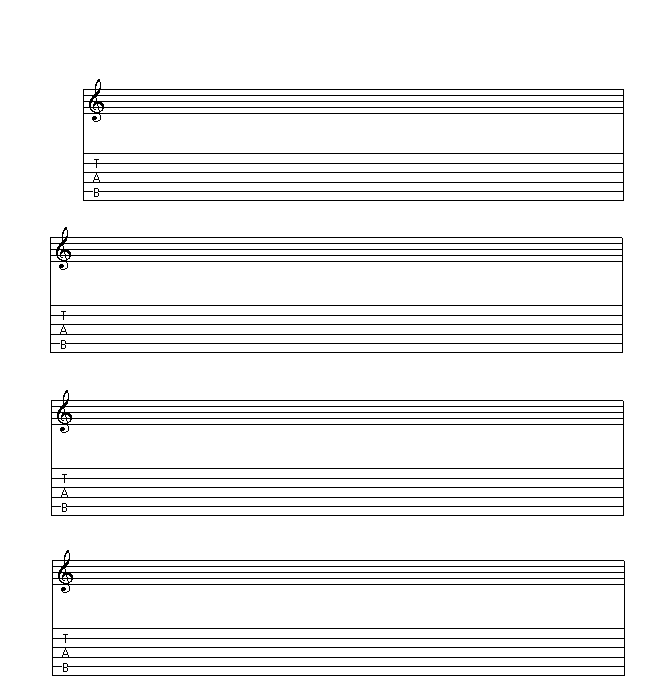 Blank Tab sheet to print. Need to write a riff ? This is made for you.