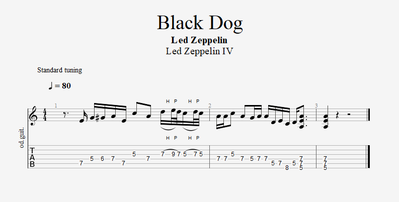 Led Zeppelin Black Dog guitar