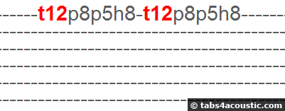 Exemple tapping tablature texte