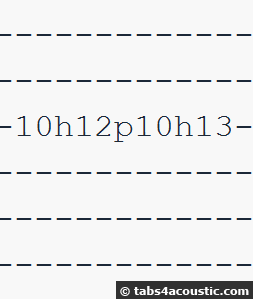 notation hammer-on et pull-off, tablature internet (ASCII)