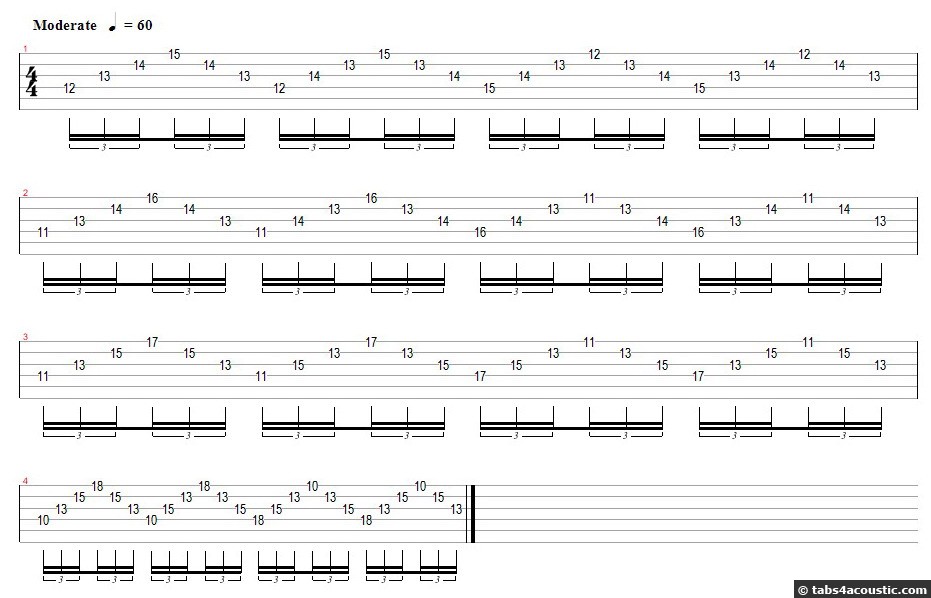 spreading your fingers, guitar exercise (arpeggios 2)